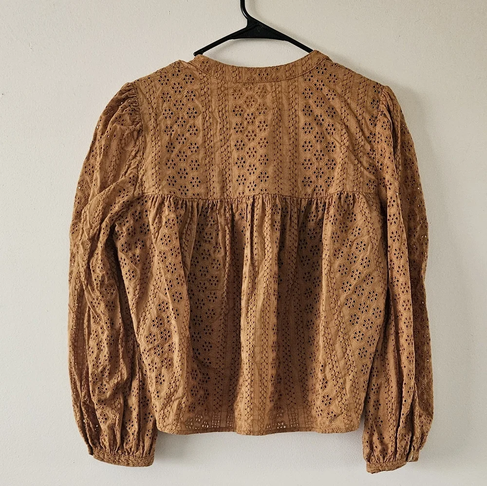 Madewell Eyelet Double-Tie Peasant Top - Picture 5 of 6